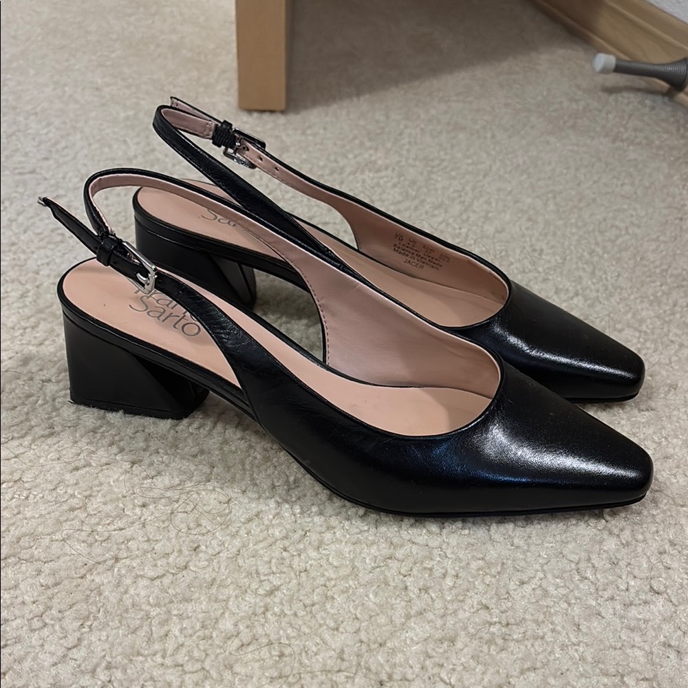 Franco Sarto Black Slingback Heels